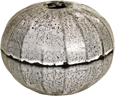 Moon jar with crackle glaze